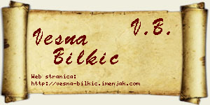 Vesna Bilkić vizit kartica